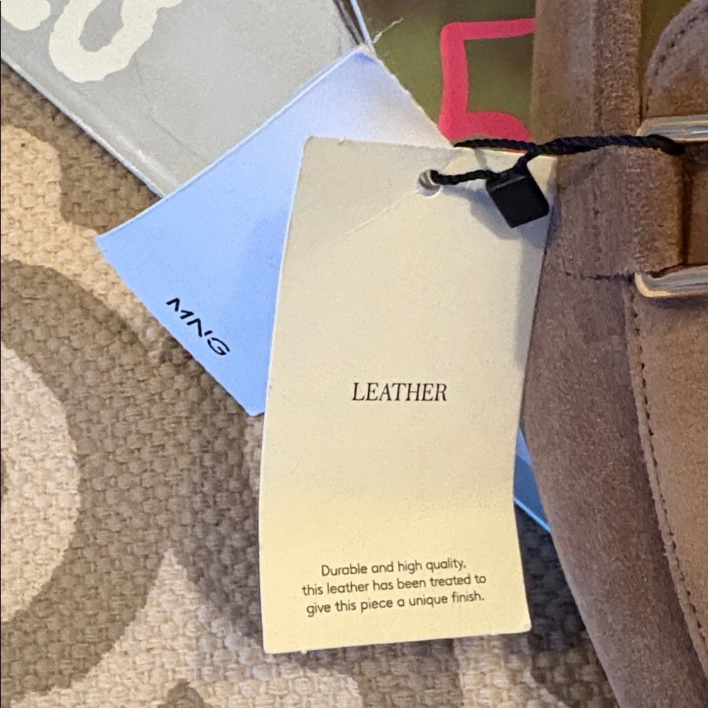 Mango MNG Tan Suede leather Loafers with Gold Accent; size 38 ( US 7.5); NWT - Picture 10 of 11